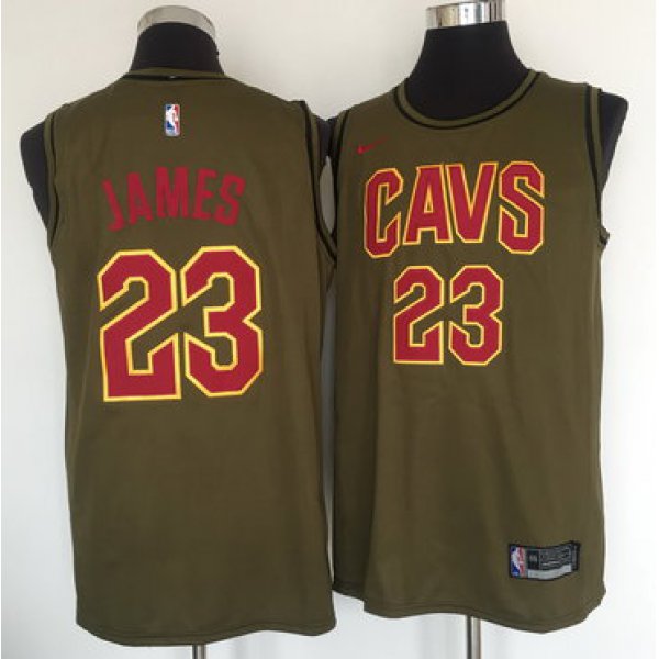 Cleveland Cavaliers #23 Lebron James Olive Nike Swingman Jersey