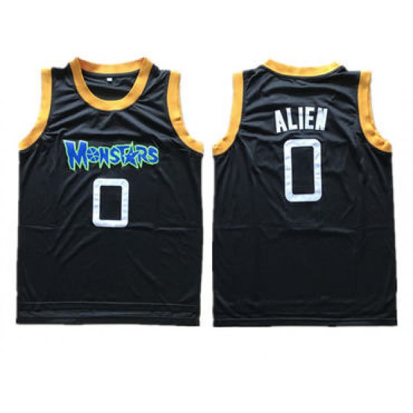 Monstars 0 Alien Black Space Jam Stitched Movie Jersey