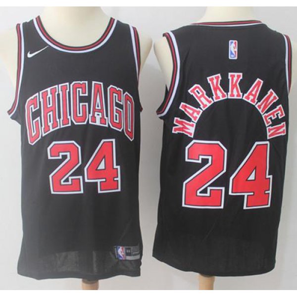 Nike Chicago Bulls #24 Lauri Markkanen Black NBA Swingman Jersey