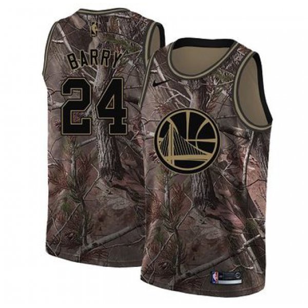 Nike Golden State Warriors #24 Rick Barry Camo NBA Swingman Realtree Collection Jersey