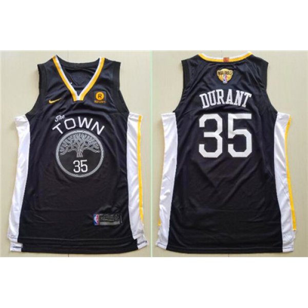 Nike Golden State Warriors #35 Kevin Durant Black City Edition 2018 NBA Finals Nike Swingman Jersey