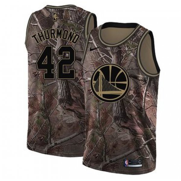 Nike Golden State Warriors #42 Nate Thurmond Camo NBA Swingman Realtree Collection Jersey