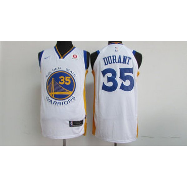 Nike NBA Golden State Warriors #35 Kevin Durant Jersey 2017-18 New Season White Jersey