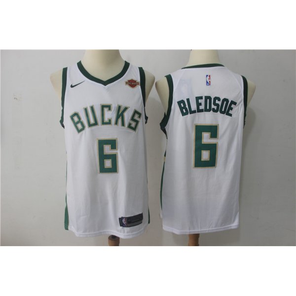 Men's Milwaukee Bucks #6 Eric Bledsoe White 2017-2018 Nike Swingman Stitched NBA Jersey