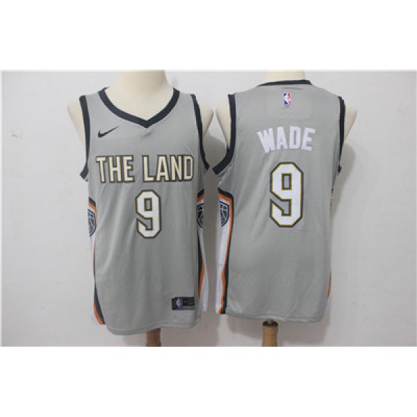 Nike Cavaliers #9 Dwyane Wade Gray Nike City Edition Swingman Jersey