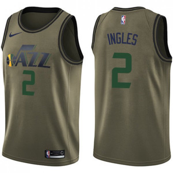 Nike Jazz #2 Joe Ingles Green Salute to Service NBA Swingman Jersey