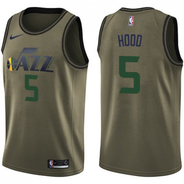 Nike Jazz #5 Rodney Hood Green Salute to Service NBA Swingman Jersey