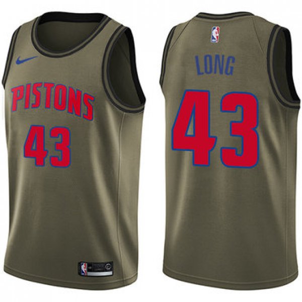 Nike Pistons #43 Grant Long Green Salute to Service NBA Swingman Jersey