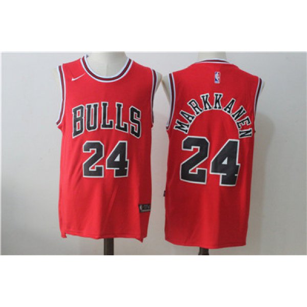 Chicago Bulls 24 Lauri Markkanen Red Nike Stitched Jersey