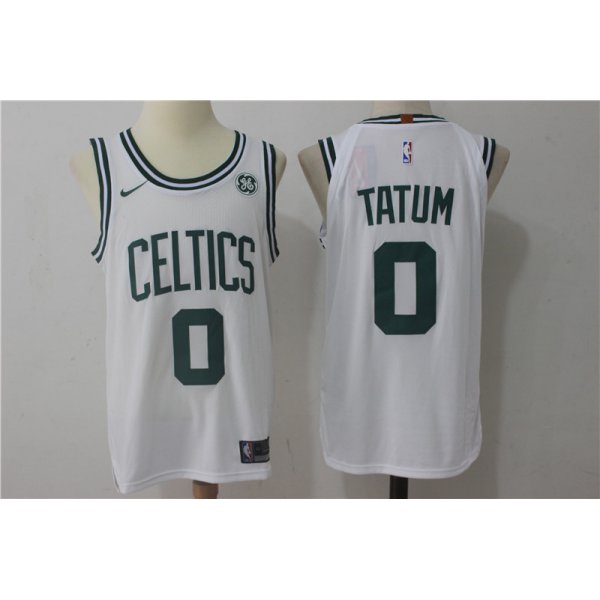 Men's Boston Celtics #0 Jayson Tatum White 2017-2018 Nike Swingman Stitched NBA Jersey