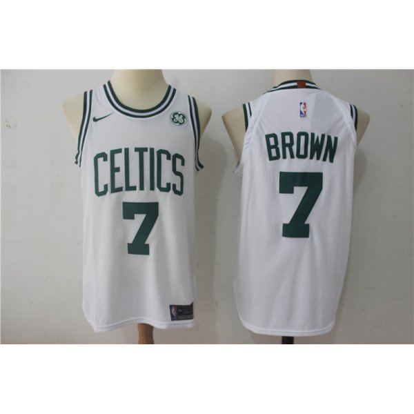 Men's Boston Celtics #7 Jaylen Brown White 2017-2018 Nike Swingman General Electric Stitched NBA Jersey