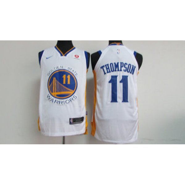 Men's Golden State Warriors #11 Klay Thompson White 2017-2018 Nike Swingman Rakuten Stitched NBA Jersey