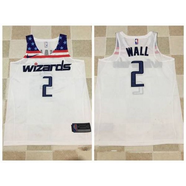 Men's Washington Wizards #2 John Wall White 2017-2018 Nike Swingman Stitched NBA Jersey