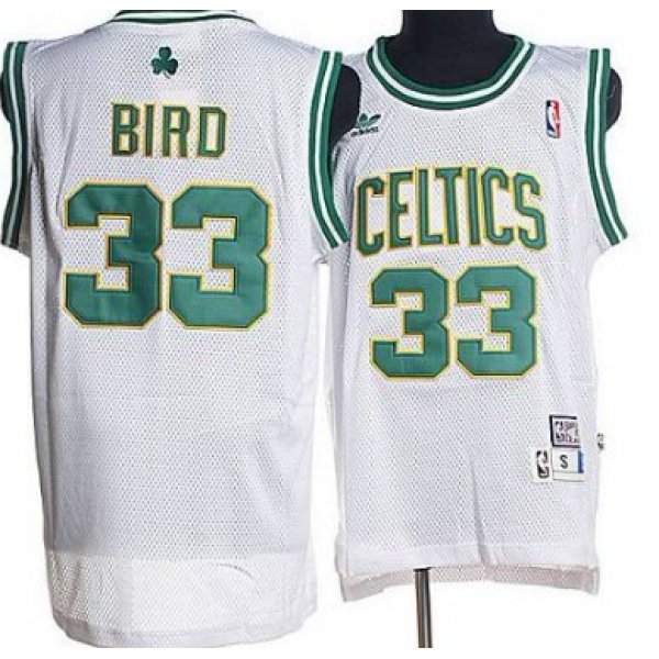 Boston Celtics #33 Larry Bird White Hardwood Classics Soul Swingman Throwback Jersey