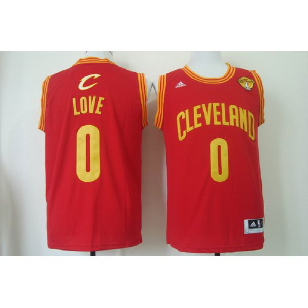 Men's Cleveland Cavaliers #0 Kevin Love 2017 The NBA Finals Patch Red Swingman Jersey