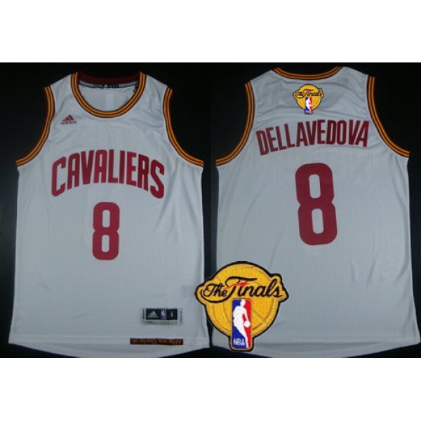 Men's Cleveland Cavaliers #8 Matthew Dellavedova 2017 The NBA Finals Patch White Jersey