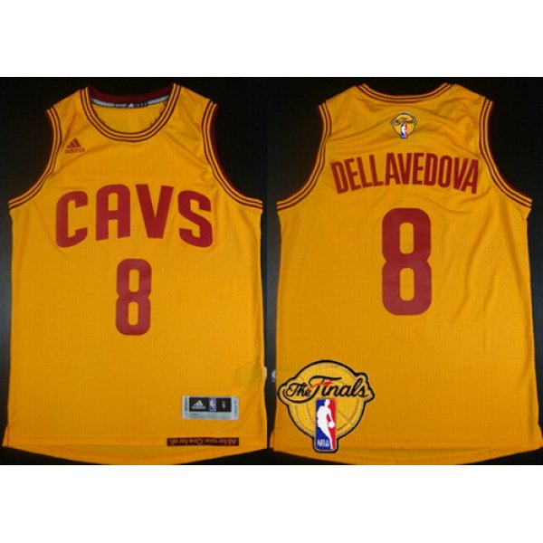 Men's Cleveland Cavaliers #8 Matthew Dellavedova 2017 The NBA Finals Patch Yellow Jersey