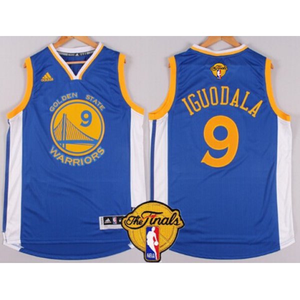 Men's Golden State Warriors #9 Andre Iguodala Blue 2017 The NBA Finals Patch Jersey