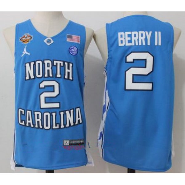 Men's North Carolina Tar Heels #2 Joel Berry II Light Blue Final Four Patch College Basketball 2017 Brand Jordan Swingman Stitched NCAA Jersey