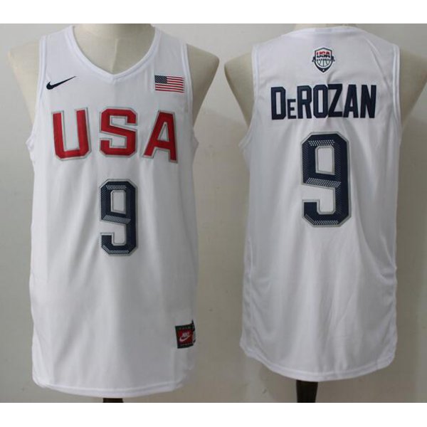 2016 Olympics Team USA Men's #9 DeMar DeRozan White Stitched NBA Nike Swingman Jersey