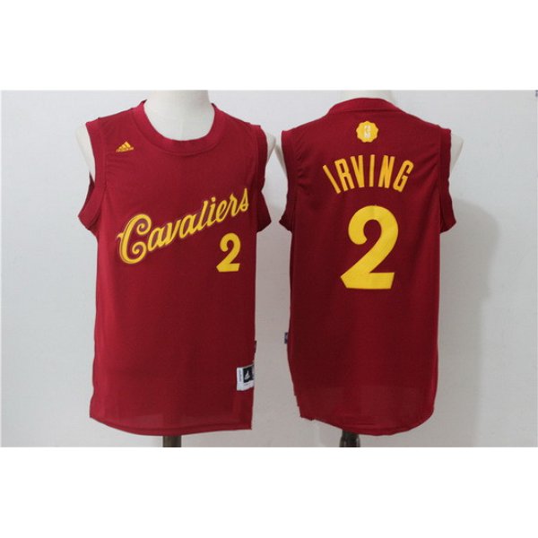 Men's Cleveland Cavaliers #2 Kyrie Irving adidas Burgundy Red 2016 Christmas Day Stitched NBA Swingman Jersey