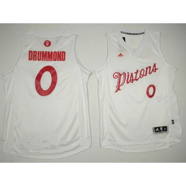 Men's Detroit Pistons #0 Andre Drummond adidas White 2016 Christmas Day Stitched NBA Swingman Jersey
