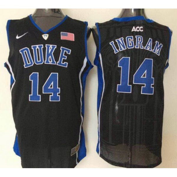 Men's Duke Blue Devils #14 Brandon Ingram Black College Basketball Nike Swingman Jersey