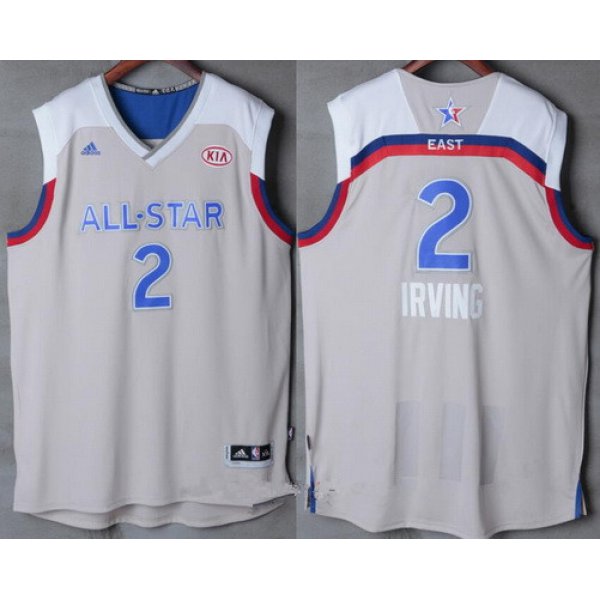 Men's Eastern Conference Cleveland Cavaliers #2 Kyrie Irving adidas Gray 2017 NBA All-Star Game Swingman Jersey