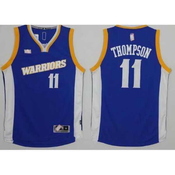 Men's Golden State Warriors #11 Klay Thompson Blue Retro Stitched NBA 2016 Adidas Revolution 30 Swingman Jersey