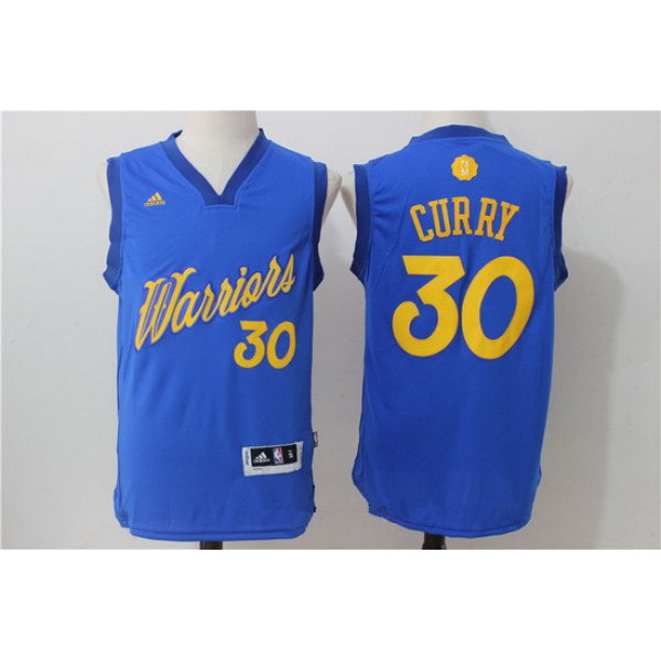 Men's Golden State Warriors #30 Stephen Curry adidas Royal Blue 2016 Christmas Day Stitched NBA Swingman Jersey
