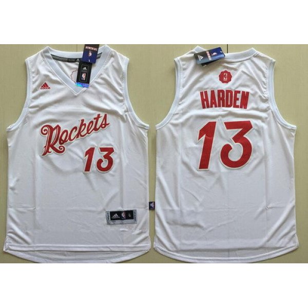 Men's Houston Rockets #13 James Harden adidas White 2016 Christmas Day Stitched NBA Swingman Jersey