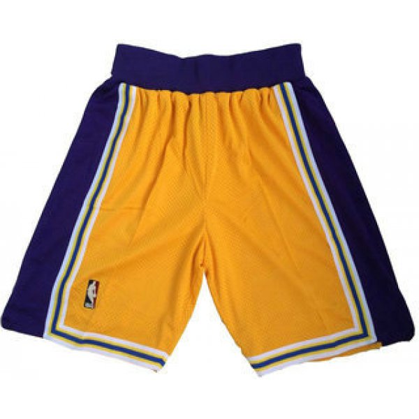 Men's Los Angeles Lakers Yellow Hardwood Classics Soul Swingman Throwback Shorts
