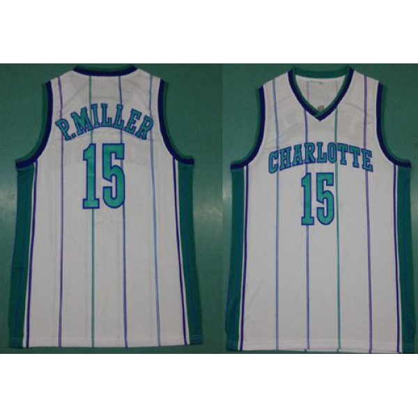 Mitchell And Ness Hornets #15 Percy Miller White Throwback Stitched NBA Jersey