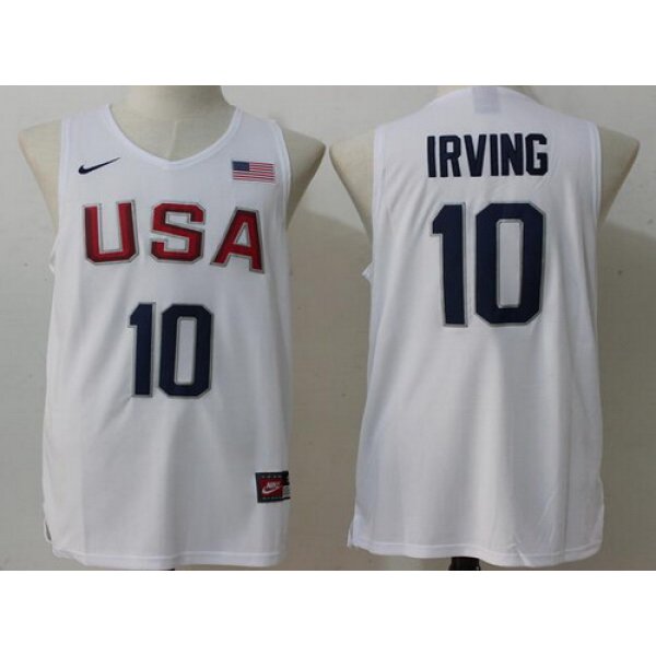 2016 Olympics Team USA Men's #10 Kyrie Irving Revolution 30 Swingman White Jersey