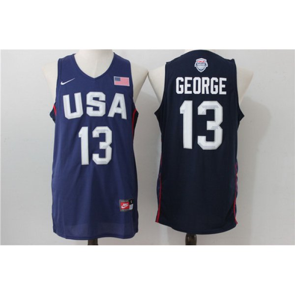 2016 Olympics Team USA Men's #13 Paul George Navy Blue Revolution 30 Swingman Basketball Jersey