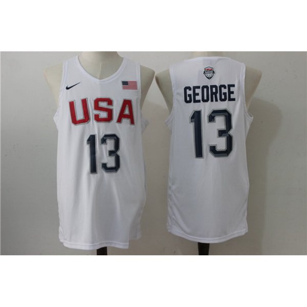 2016 Olympics Team USA Men's #13 Paul George White Revolution 30 Swingman Basketball Jersey