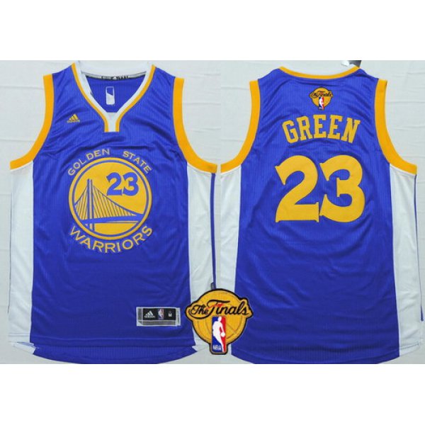 Men's Golden State Warriors #23 Draymond Green Blue 2016 The NBA Finals Patch Jersey