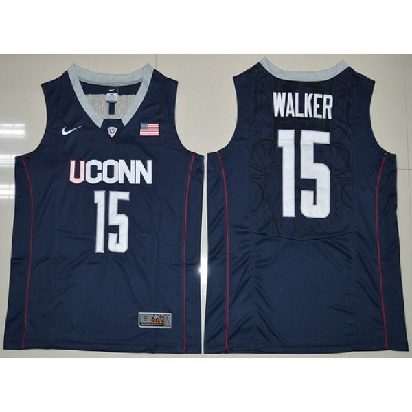 Men's Uconn Huskies #15 Kemba Walker Navy Blue Nike College Basketball Swingman Jersey