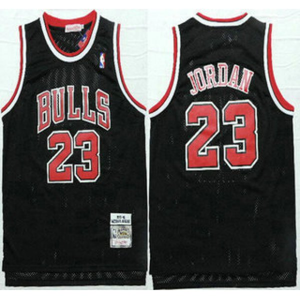 Chicago Bulls #23 Michael Jordan 1997-98 Black Hardwood Classics Soul Swingman Throwback Jersey