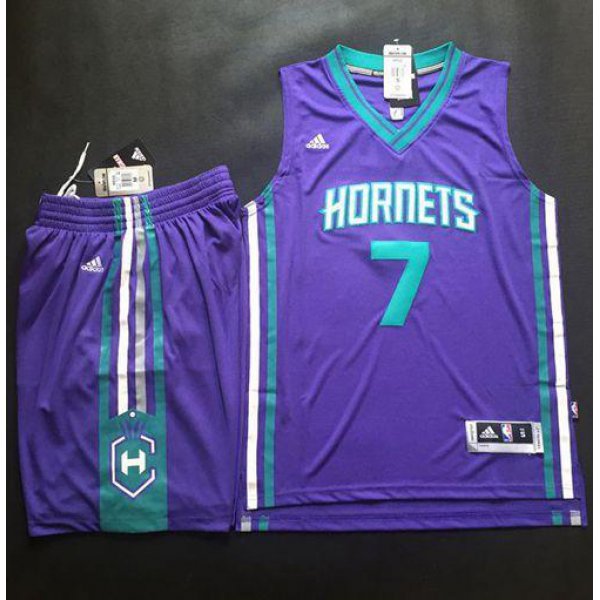Hornets #7 Jeremy Lin Purple A Set Stitched NBA Jersey