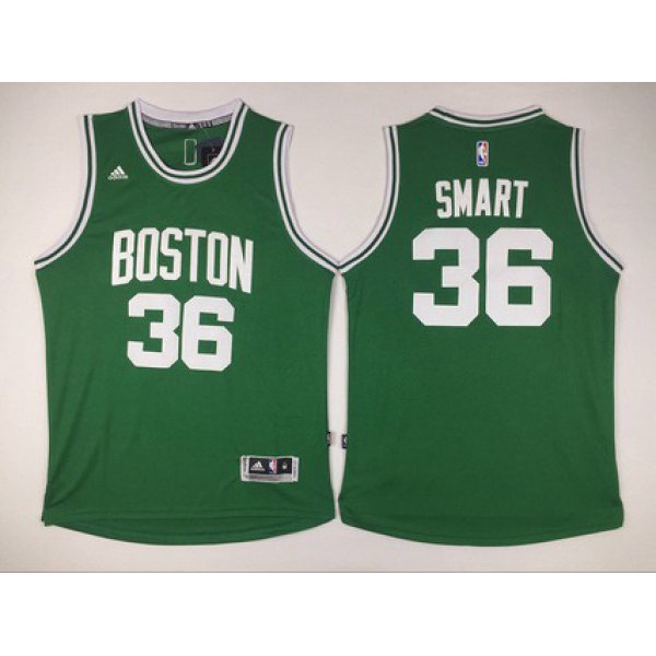 Men's Boston Celtics #36 Marcus Smart Revolution 30 Swingman New Green Jersey