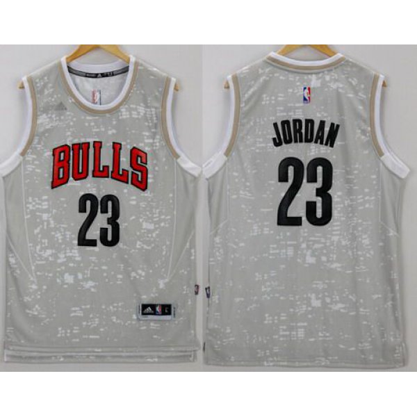Men's Chicago Bulls #23 Michael Jordan Adidas 2015 Gray City Lights Swingman Jersey
