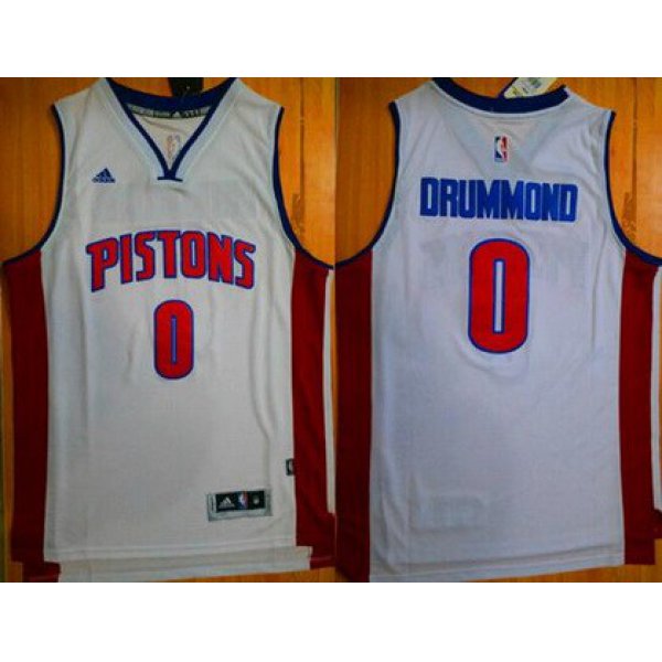 Men's Detroit Pistons #0 Andre Drummond Revolution 30 Swingman New White Jersey