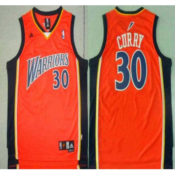 Men's Golden State Warriors #30 Stephen Curry Rookie Orange Swingman Jersey