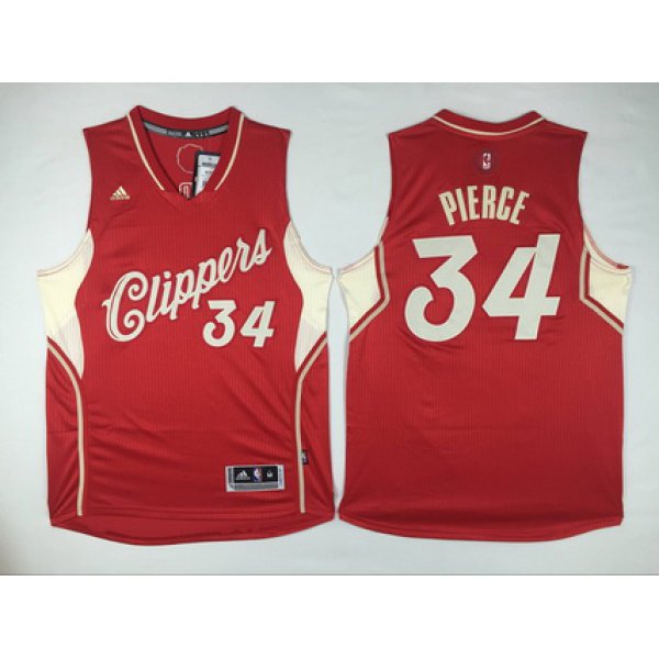 Men's Los Angeles Clippers #34 Paul Pierce Revolution 30 Swingman 2015 Christmas Day Red Jersey