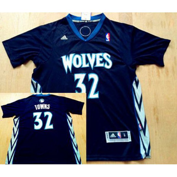 Men's Minnesota Timberwolves #32 Karl-Anthony Towns Revolution 30 Swingman Black Short-Sleeved Jersey