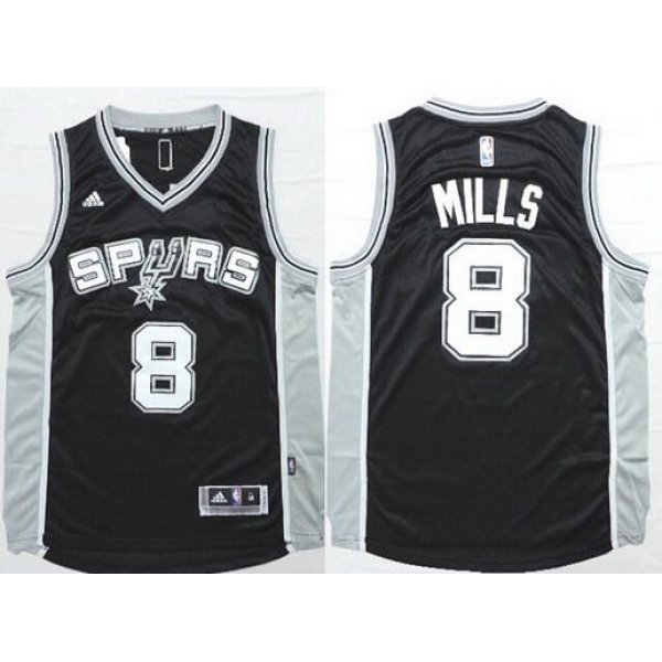 Men's San Antonio Spurs #8 Patrick Mills Revolution 30 Swingman 2014 New Black Jersey