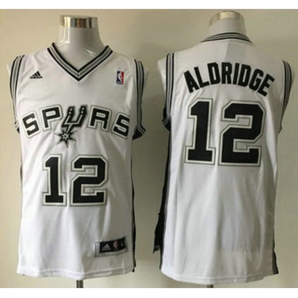 San Antonio Spurs #12 LaMarcus Aldridge Revolution 30 Swingman White Jersey