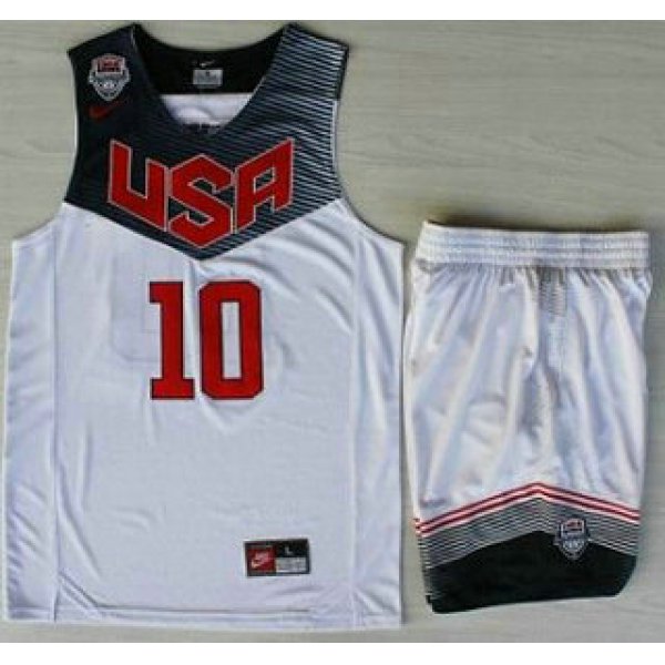 2014 USA Dream Team #10 Kyrie Irving White Basketball Jersey Suits