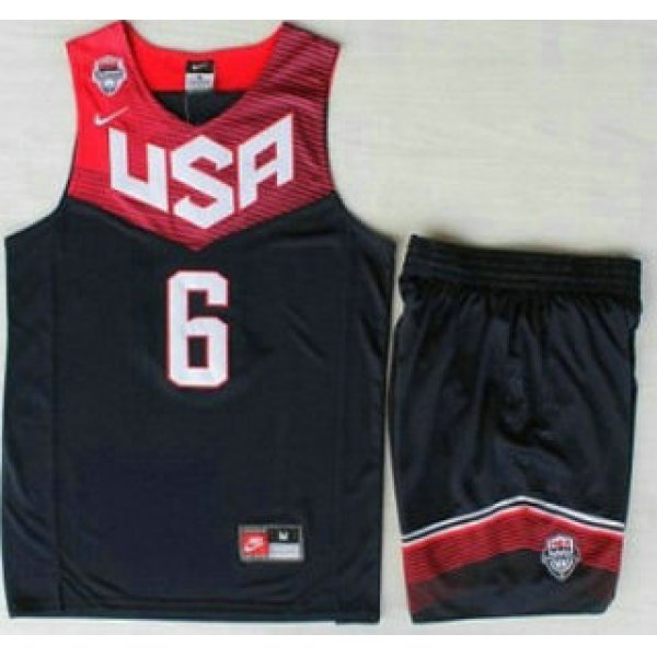 2014 USA Dream Team #6 Derrick Rose Blue Basketball Jersey Suits